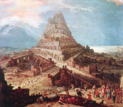 Der Bau des Turms von Babel, 16. Jahrhundert von Workshop of Hendrik van Cleve III