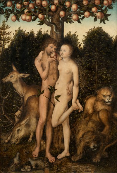 Adam und Eva von workshop of Lucas Cranach the Elder