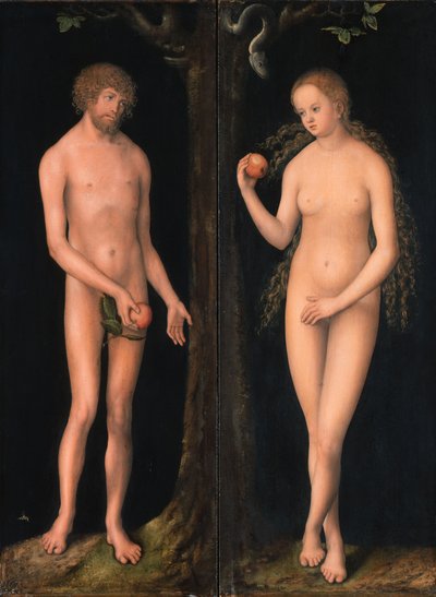 Adam und Eva von workshop of Lucas Cranach the Elder