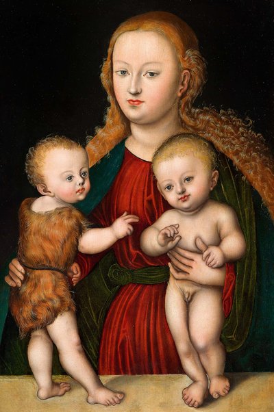 Madonna und Kind mit Johannes dem Täufer von workshop of Lucas Cranach the Elder