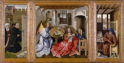 Das Mérode-Triptychon (Die Verkündigung) von Workshop of Robert Campin