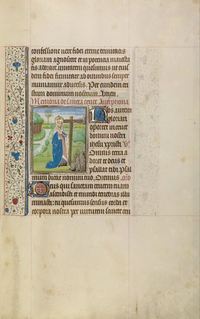 Kaiserin Helena mit dem Wahren Kreuz von Workshop of Willem Vrelant