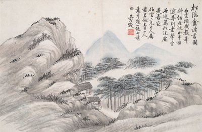 Lesen im abgelegenen Kiefernstudio (Song yin an) von Wu Dacheng