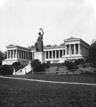 Die Ruhmeshalle und Bavaria-Statue, München, Deutschland, um 1900 von Wurthle and Sons