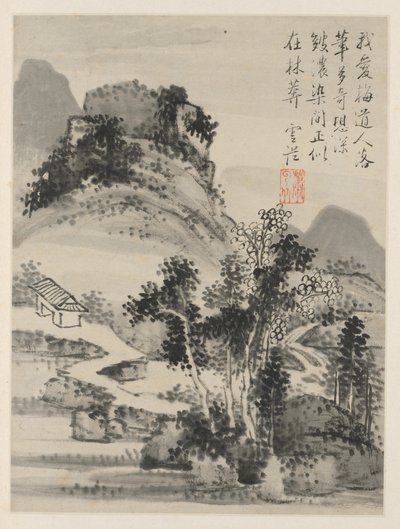 Album der saisonalen Landschaften, Blatt D, 1668 von Xiao Yuncong