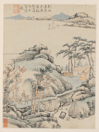 Album der saisonalen Landschaften, Blatt F vorheriges Blatt 5, 1668 von Xiao Yuncong