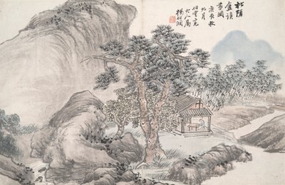 Lesen im abgelegenen Kiefernstudio (Song yin an) von Yang Borun
