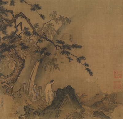 Gelehrter betrachtet einen Wasserfall von Yuan Ma