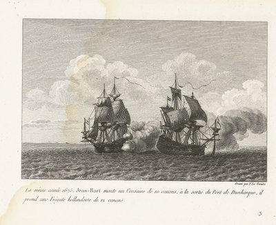 Jan Bart erobert eine holländische Fregatte bei Dünkirchen, 1675 (Sammlung der Kämpfe von Jean-Bart) von Yves Marie Le Gouaz
