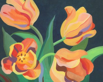 Lebendige Orange Tulpen von Yvonne Gustafsson