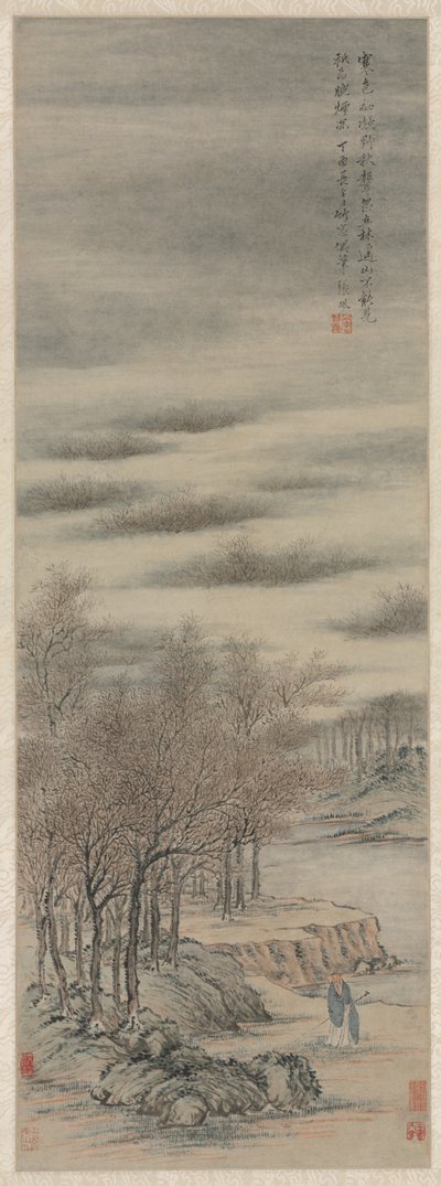 Dem Klang des Herbstes in einem nebligen Hain lauschen von Zhang Feng