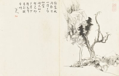 Landschaften und Blumen, Album mit sechs Blättern von Zhu da Bada Shanren