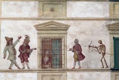 Totentanz, Fresko, Milesi-Haus, Cassiglio, Lombardei, Italien von Georg Carl Heinrich Dollmann