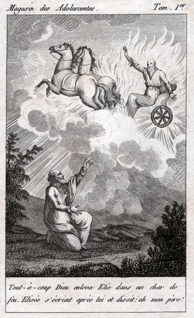 Elija fährt in den Himmel (Stich) von . .