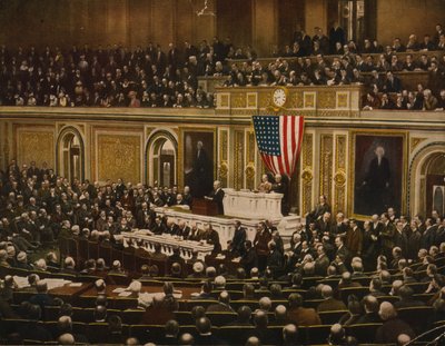 Für die Freiheit der Welt, Präsident Woodrow Wilson bittet den Kongress, Deutschland den Krieg zu erklären, 2. April von . .
