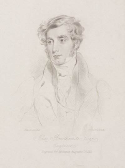 John Braithwaite, britischer Ingenieur, ca. 1830 von Frederick (attr. to) Barnard