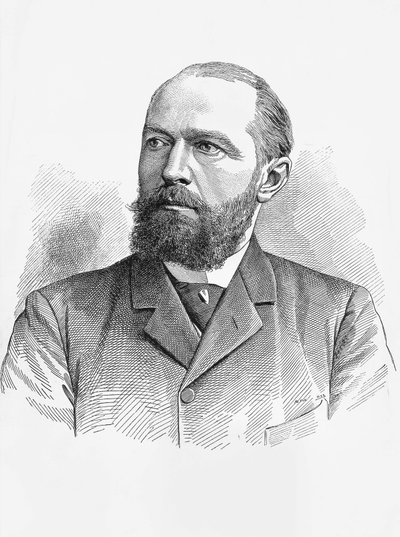 Porträt von Emil von Behring (1854-1917), deutscher Physiologe und Bakteriologe, Nobelpreis für Chemie 1901, Gravur von William Walcutt
