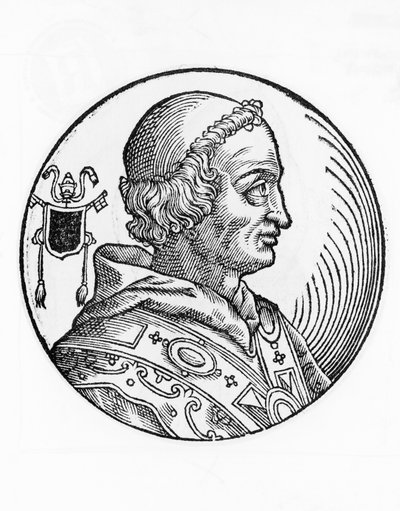 Porträt von Johannes V (635-686), 82. Papst der katholischen Kirche ab 685, Gravur von William Walcutt