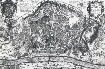 Stadt Smolensk während der polnischen Belagerung von 1611, Russland von Georg Carl Heinrich Dollmann