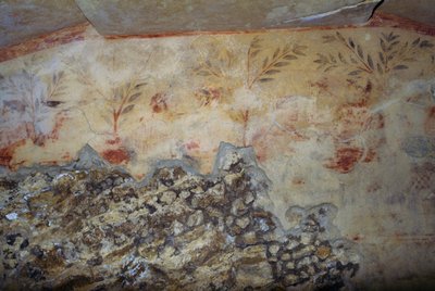 Bäume, Fresko, Grab der Blauen Dämonen, Nekropole von Tarquinia (UNESCO-Welterbeliste, 2004), Latium, Italien, etruskische Zivilisation, 5. Jahrhundert v. Chr. von Georg Carl Heinrich Dollmann