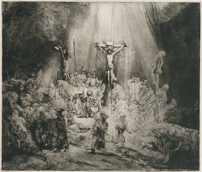 Christus gekreuzigt zwischen den beiden Dieben (Die drei Kreuze) von Rembrandt van Rijn