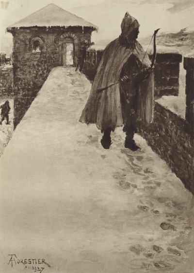 Patrouille in einem nordbritischen Fort im Winter von after Amedee Forestier