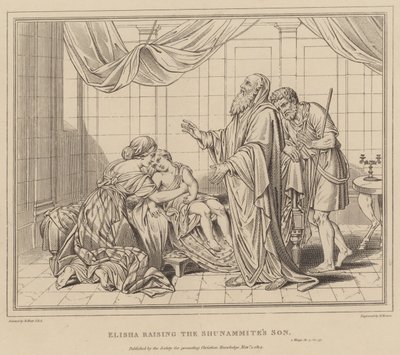Elisa erweckt den Sohn der Schunemiterin, 2 Könige von after Benjamin West