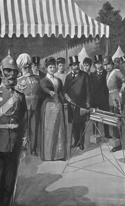 Die Prinzessin von Wales feuert den ersten Schuss in Bisley, 12. Juli 1890 von after Charles Mills Sheldon