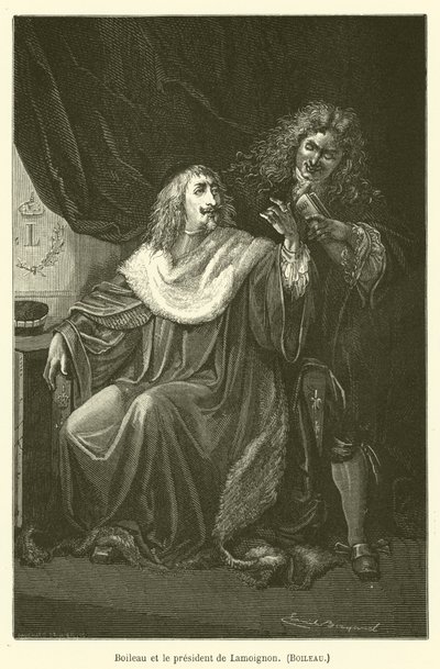 Boileau und der Präsident von Lamoignon von after Emile Antoine Bayard