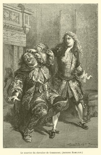 Der Kurier des Ritters von Grammont, Antoine Hamilton von after Emile Antoine Bayard