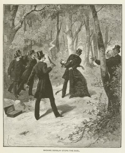 Madame Derblay stoppt das Duell von after Emile Antoine Bayard