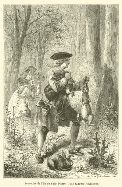 Erinnerungen von der Insel Saint-Pierre, Jean-Jacques Rousseau von after Emile Antoine Bayard