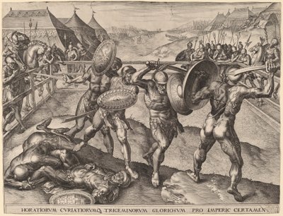 Schlacht der Horatier und der Curiatier von after Frans Floris I