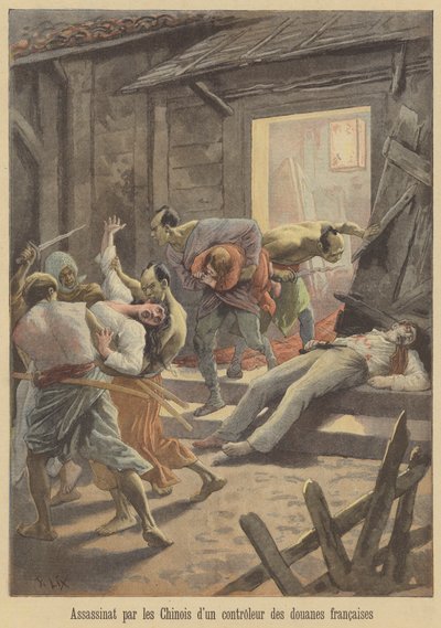 Mord an einem französischen Zollbeamten durch die Chinesen von after Frederic Theodore Lix