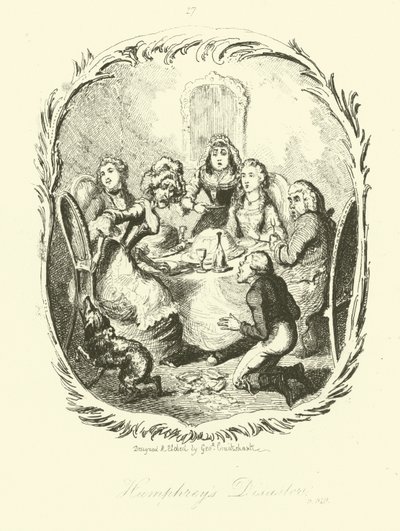 Illustration für Humphry Clinker von Tobias Smollett von after George Cruikshank