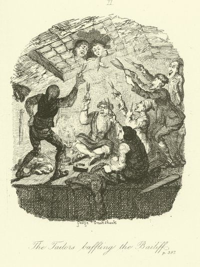 Illustration für Peregrine Pickle von Tobias Smollett von after George Cruikshank