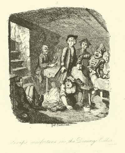 Illustration für Roderick Random von Tobias Smollett von after George Cruikshank