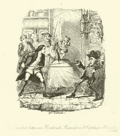 Illustration für Roderick Random von Tobias Smollett von after George Cruikshank