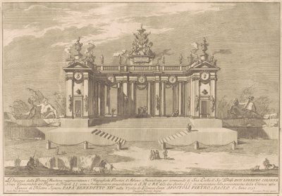 Die Prima Macchina für die Chinea von 1757: Die Kolonnade des athenischen Lyzeums von after Giuseppe Palazzi Giuseppe Pozzi after Paolo Posi