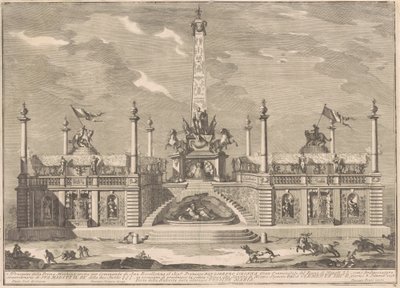 Die Prima Macchina für die Chinea von 1758: Eine "Deliziosa" mit hängenden Gärten von after Giuseppe Palazzi Giuseppe Pozzi after Paolo Posi