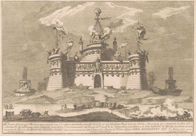 Die zweite Maschine für die Chinea von 1757: Die Festung von Schlaraffenland von after Giuseppe Palazzi Giuseppe Pozzi after Paolo Posi
