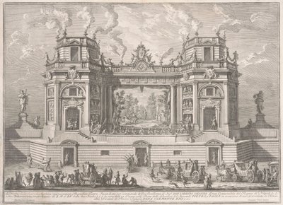 Die Seconda Macchina für die Chinea von 1761: Ein prächtiges Theater von after Giuseppe Palazzi Giuseppe Vasi after Paolo Posi