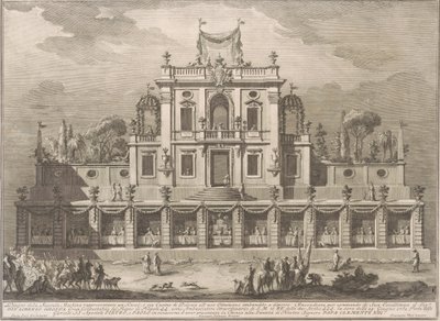 Die zweite Maschine für die Chinea von 1762: Ein Kiosk oder Lusthaus im osmanischen Stil von after Giuseppe Palazzi Giuseppe Vasi after Paolo Posi