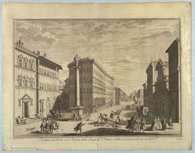 Ansicht von Florenz, Platte aus "Scelta di XXIV Vedute delle principali contrade, piazze, chiese, e palazzi della Città di Firenze" von after Giuseppe Zocchi