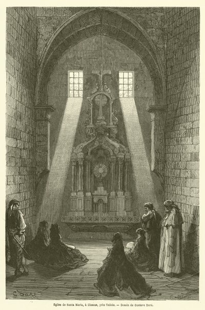 Kirche Santa Maria, Illescas, bei Toledo von Gustave after Dore