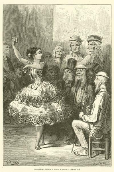 Eine Tanzakademie in Sevilla von Gustave after Dore