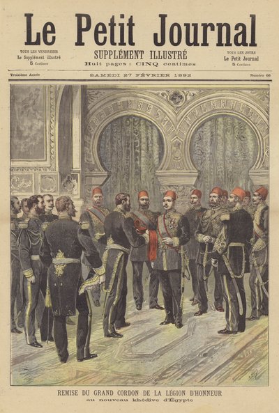 Überreichung des Ordens der Ehrenlegion an den neuen Khedive von Ägypten von after Henri Meyer
