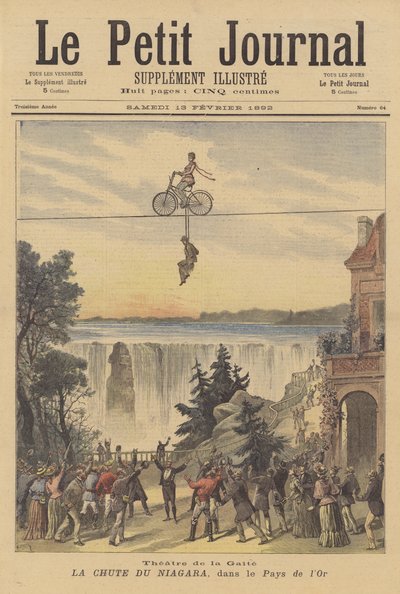 Nachbildung der Niagarafälle in einer Aufführung von Le Pays d