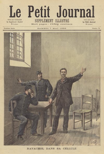 Der französische Anarchist Ravachol in seiner Gefängniszelle von after Henri Meyer