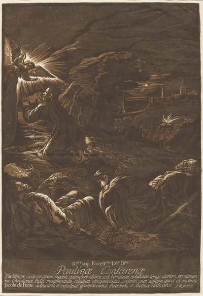 Christus am Ölberg von after Jacopo Bassano John Baptist Jackson